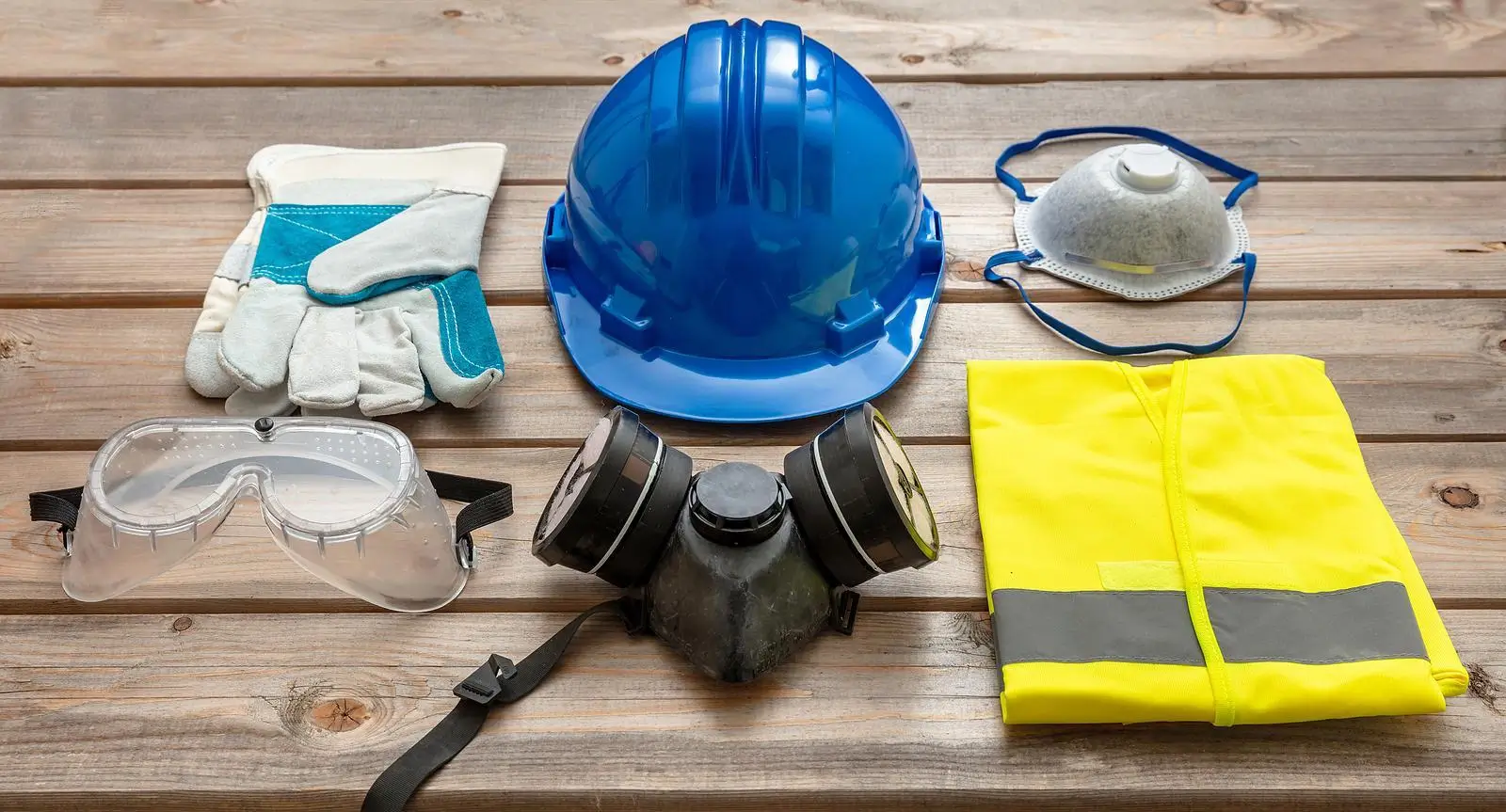 View of health and safety equipment laid out