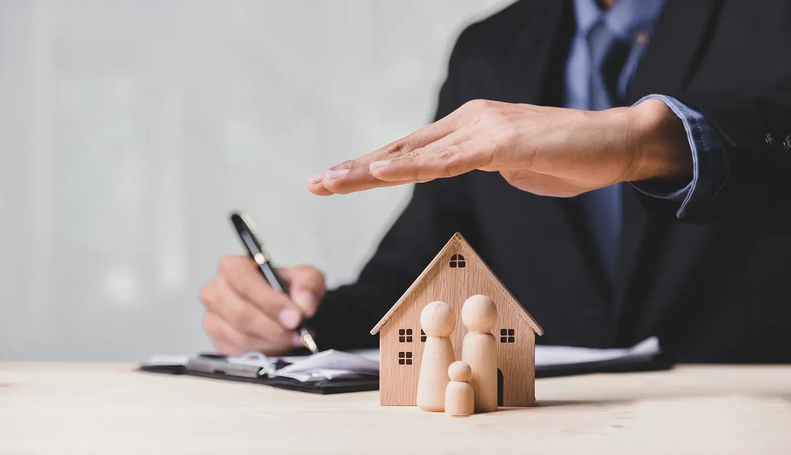 Close up of toy House And Family Health figures