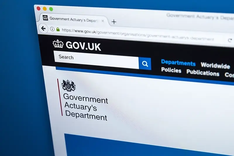 Close up of gov.uk website