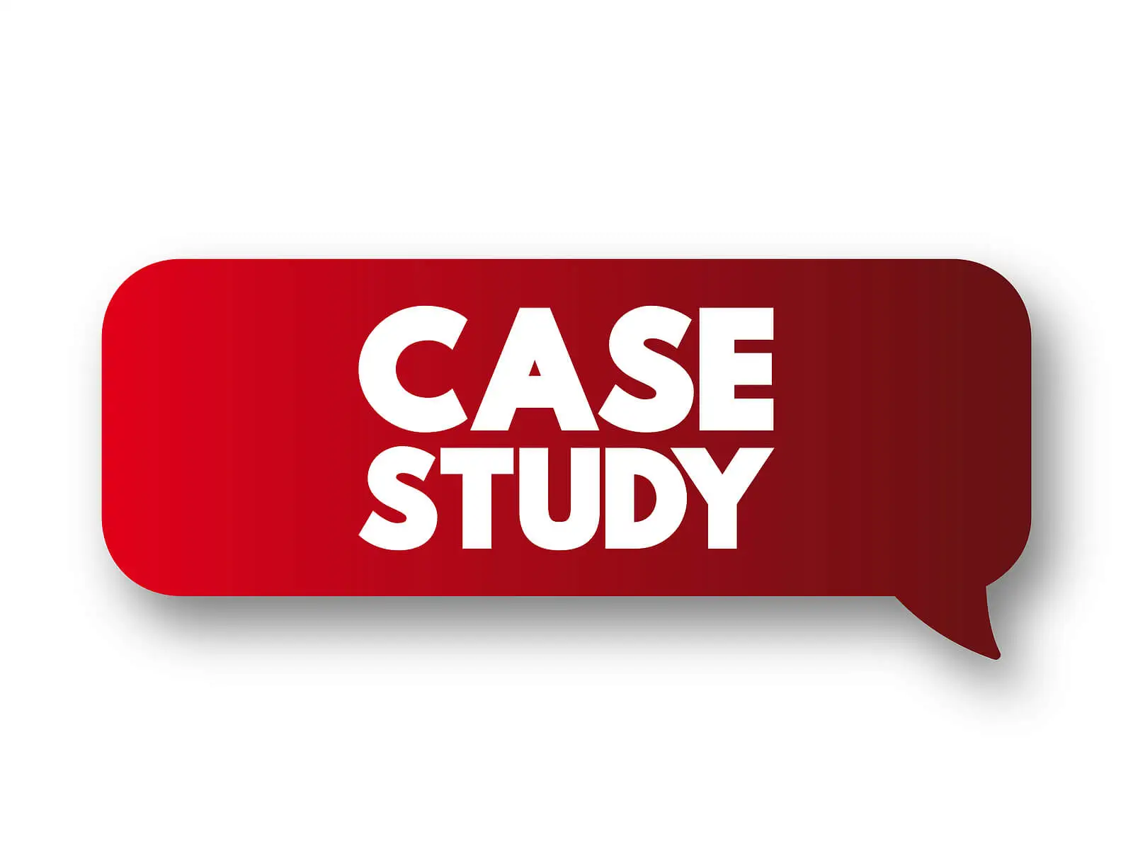 Case study text inside speech bubble