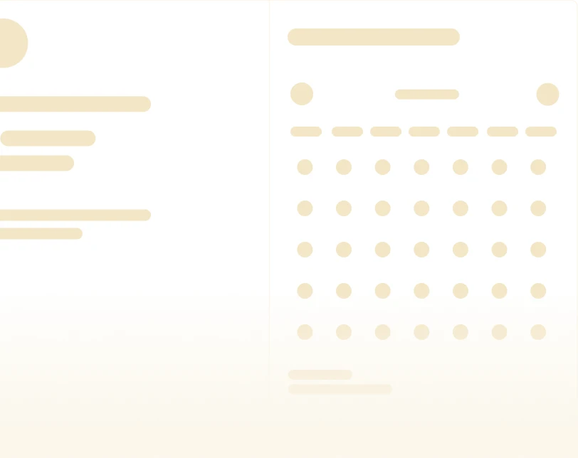 Illustration of a calendar with dots representing dates and adjacent lines suggesting text or notes.