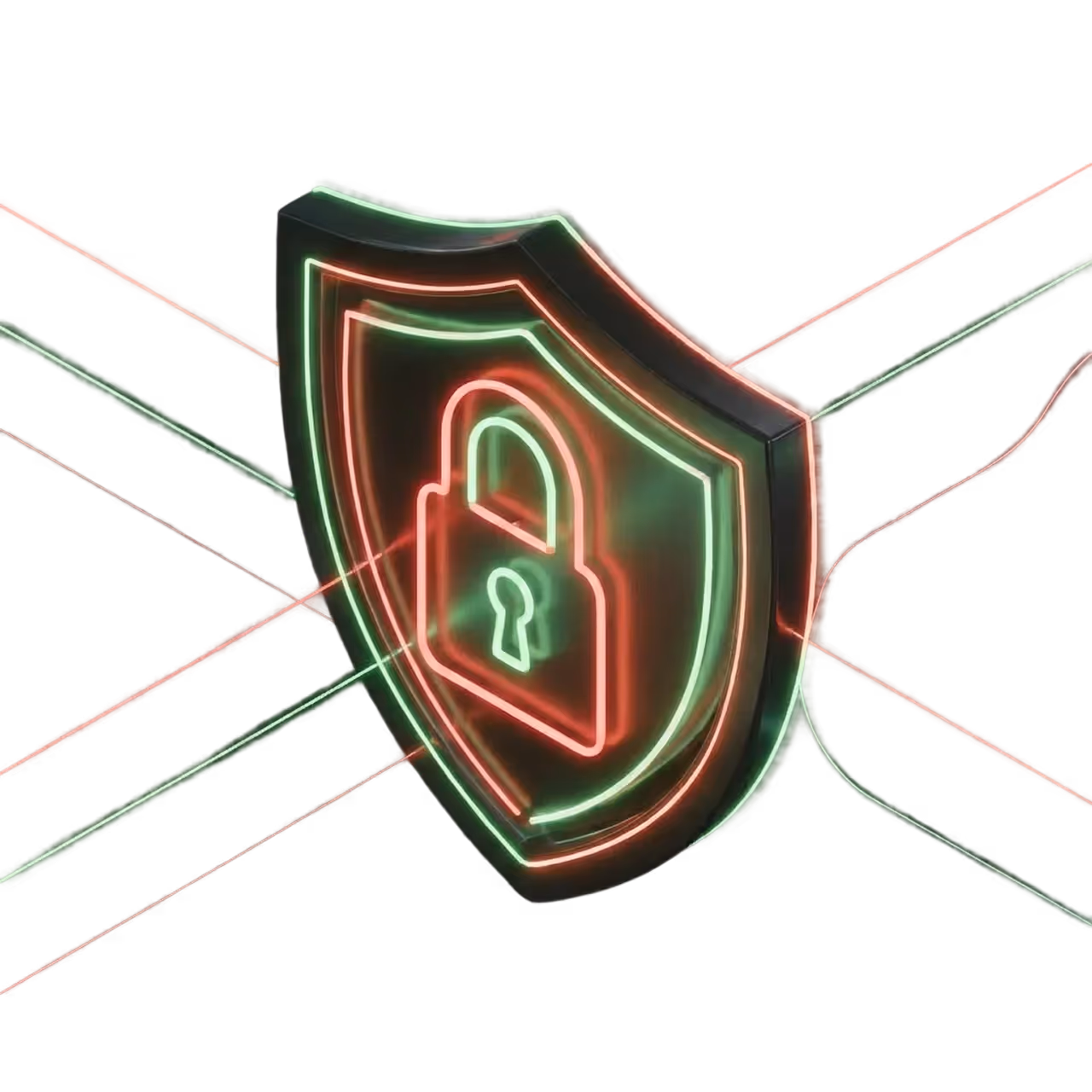A neon sign with a lock on it.