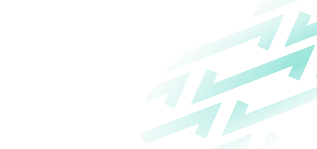 Teal zigzag and arrow patterns on a transparent background.
