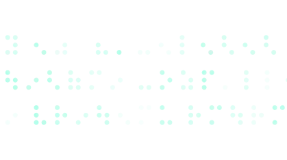 Braille text with raised dots representing a message on a black background.