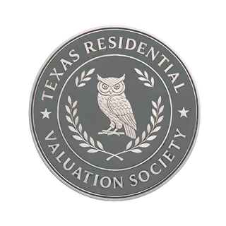 Seal of the Texas Residential Education Society featuring a lone star and laurel branches.