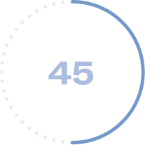 Circular progress indicator showing 25% completion with blue dotted outline and number 25 in the center.