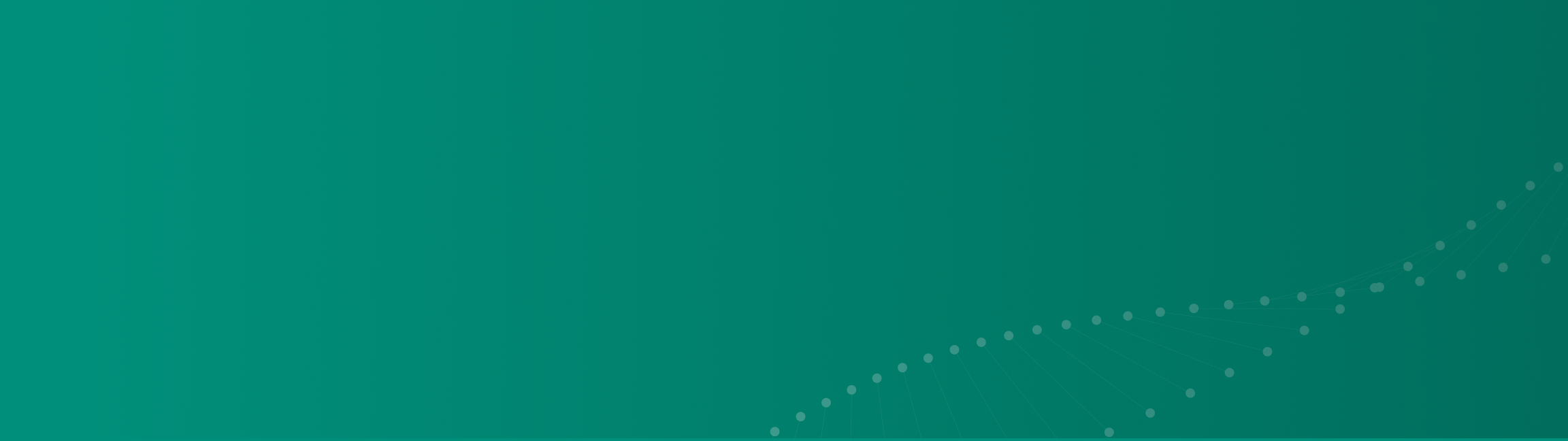 Minimalistic curved network visualization with white nodes connected by lines on a black background.