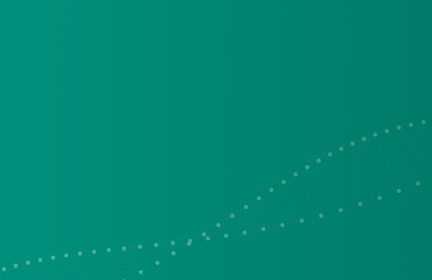 Minimalistic curved network visualization with white nodes connected by lines on a black background.