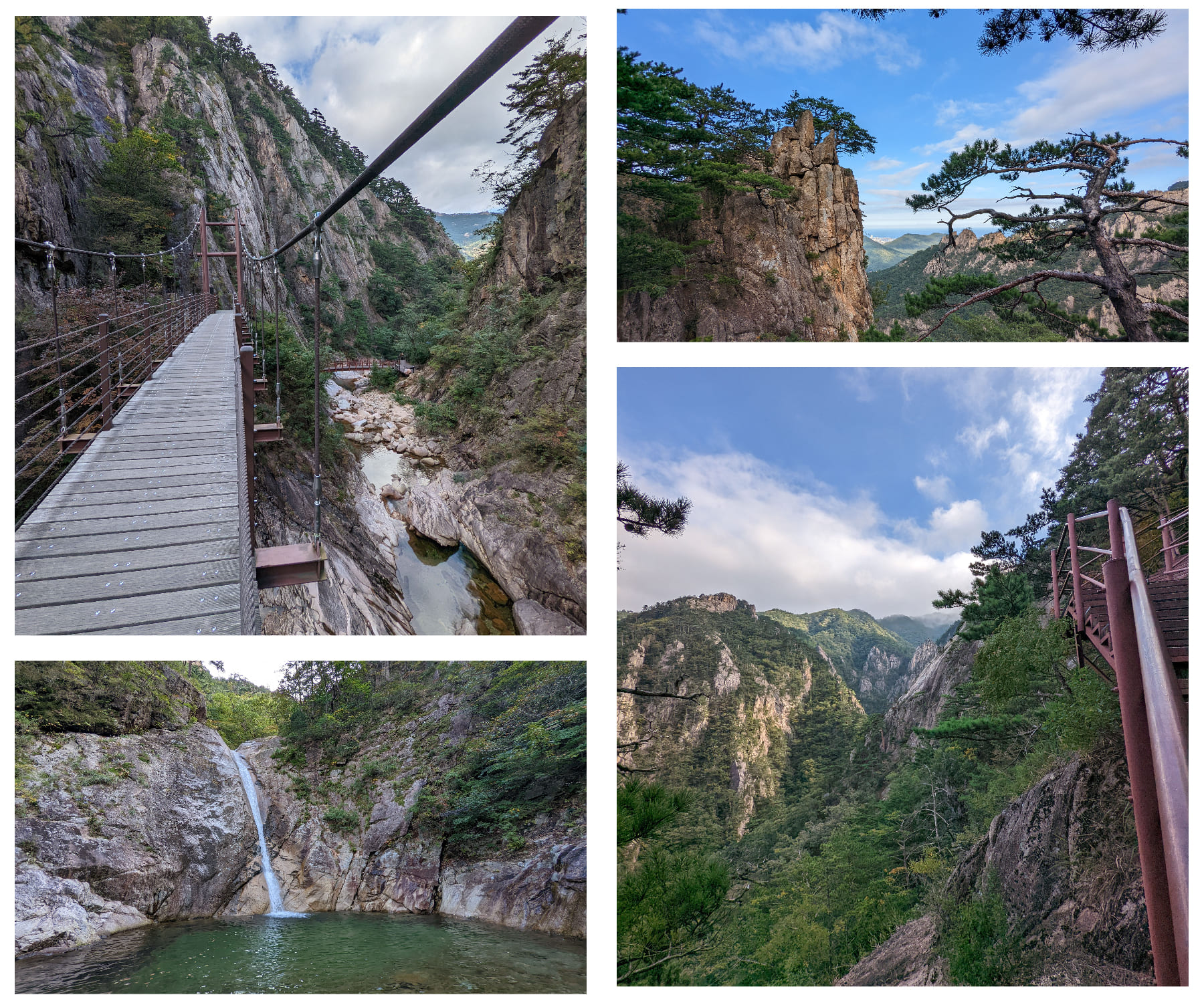 Le sentier de randonnée menant vers la grande chute d'eau Towangseong
