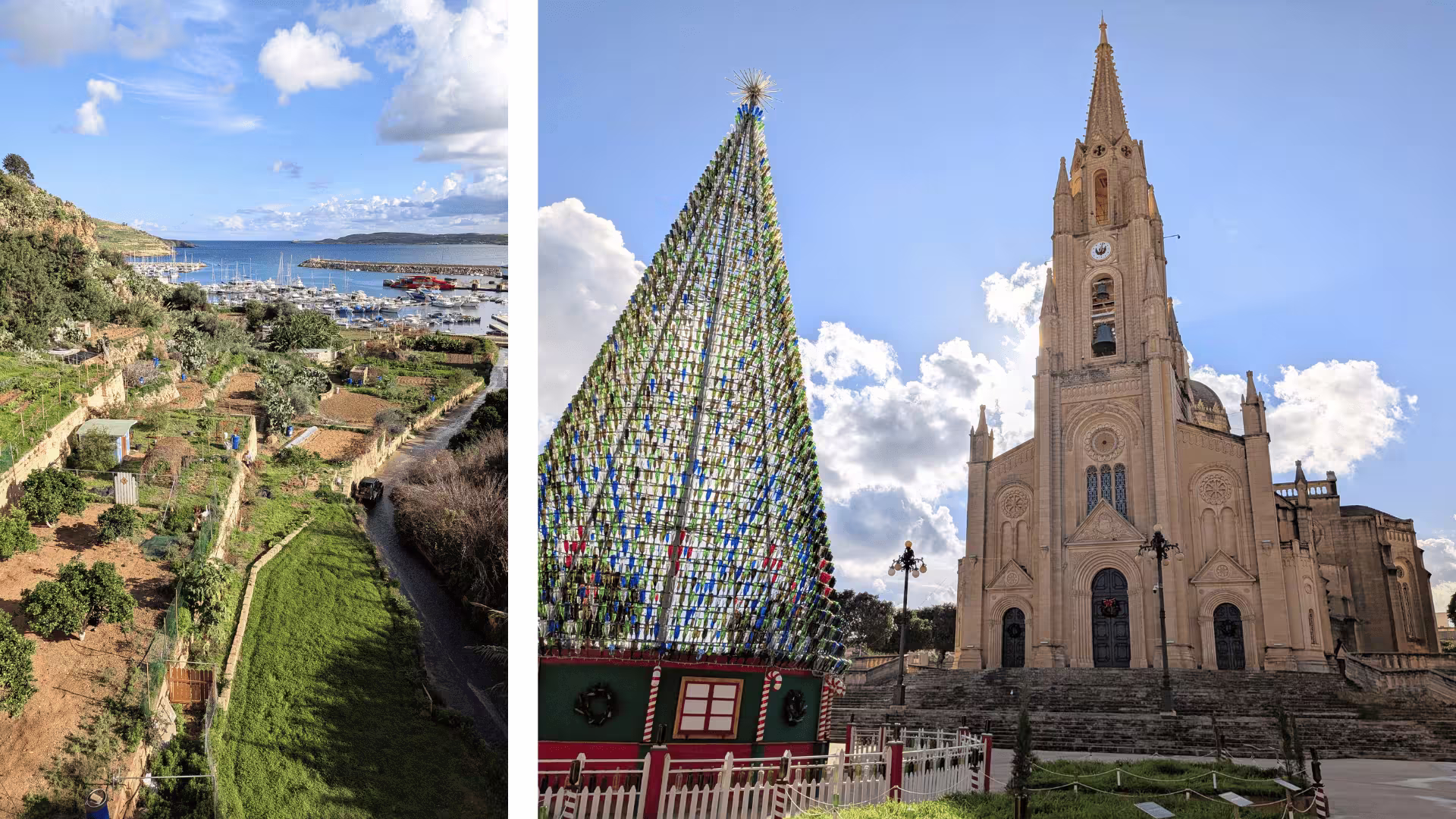 La ville de Ghajnsielem sur l'île Gozo