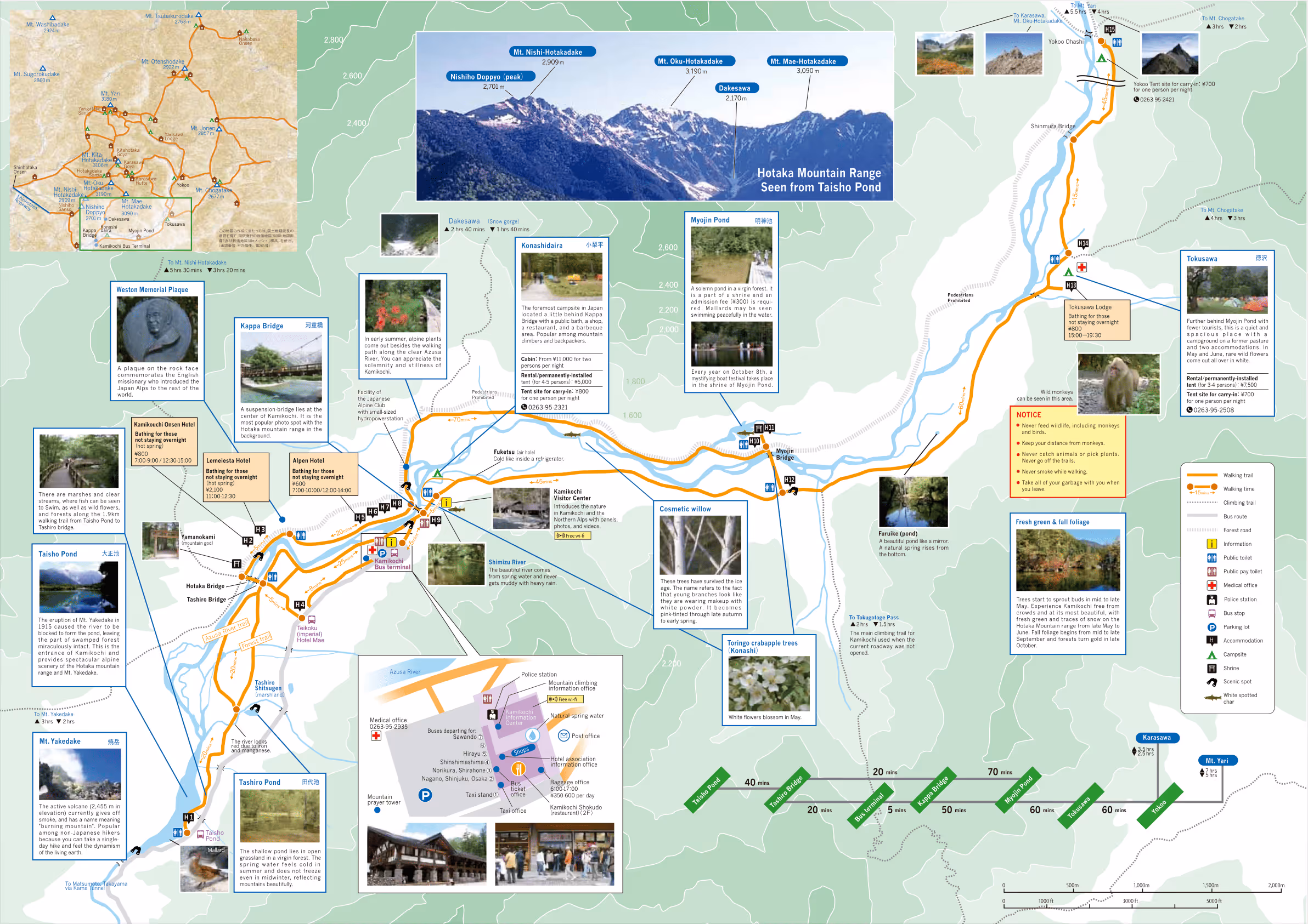The hiking map of Mount Kamikochi