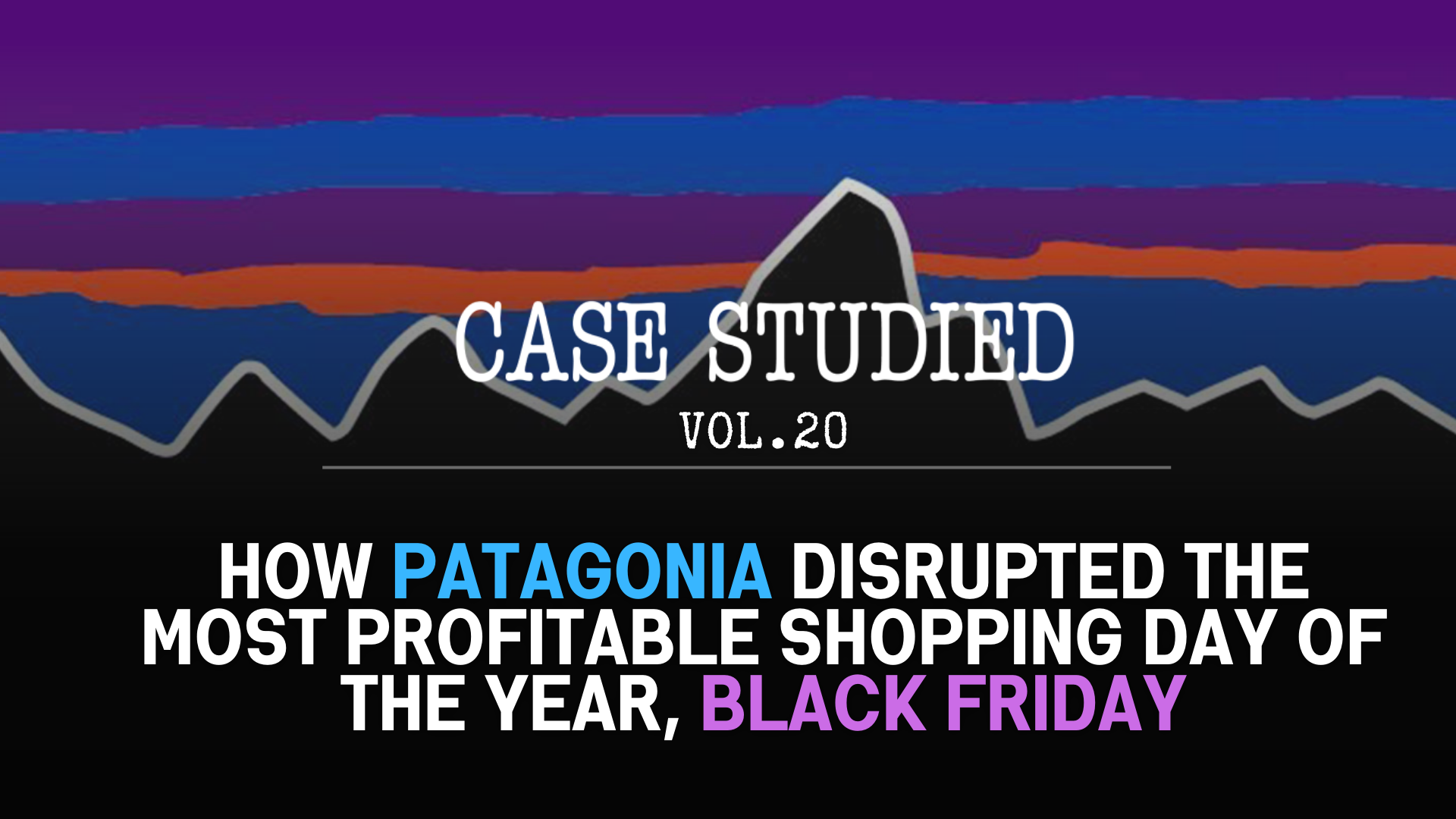 Vol 20. Patagonia: The fight against Black Friday π