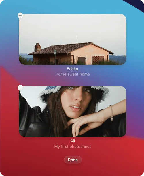 Reordering pictures on the app
