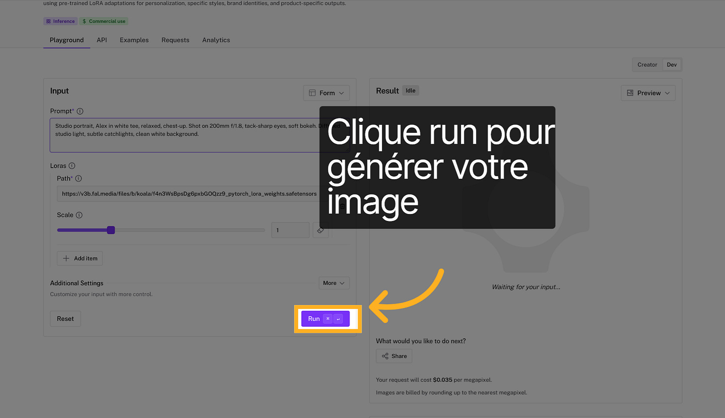 Lancer une génération