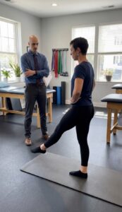 Patient working with a provider at a performance physical therapy clinic in Lebanon, NJ