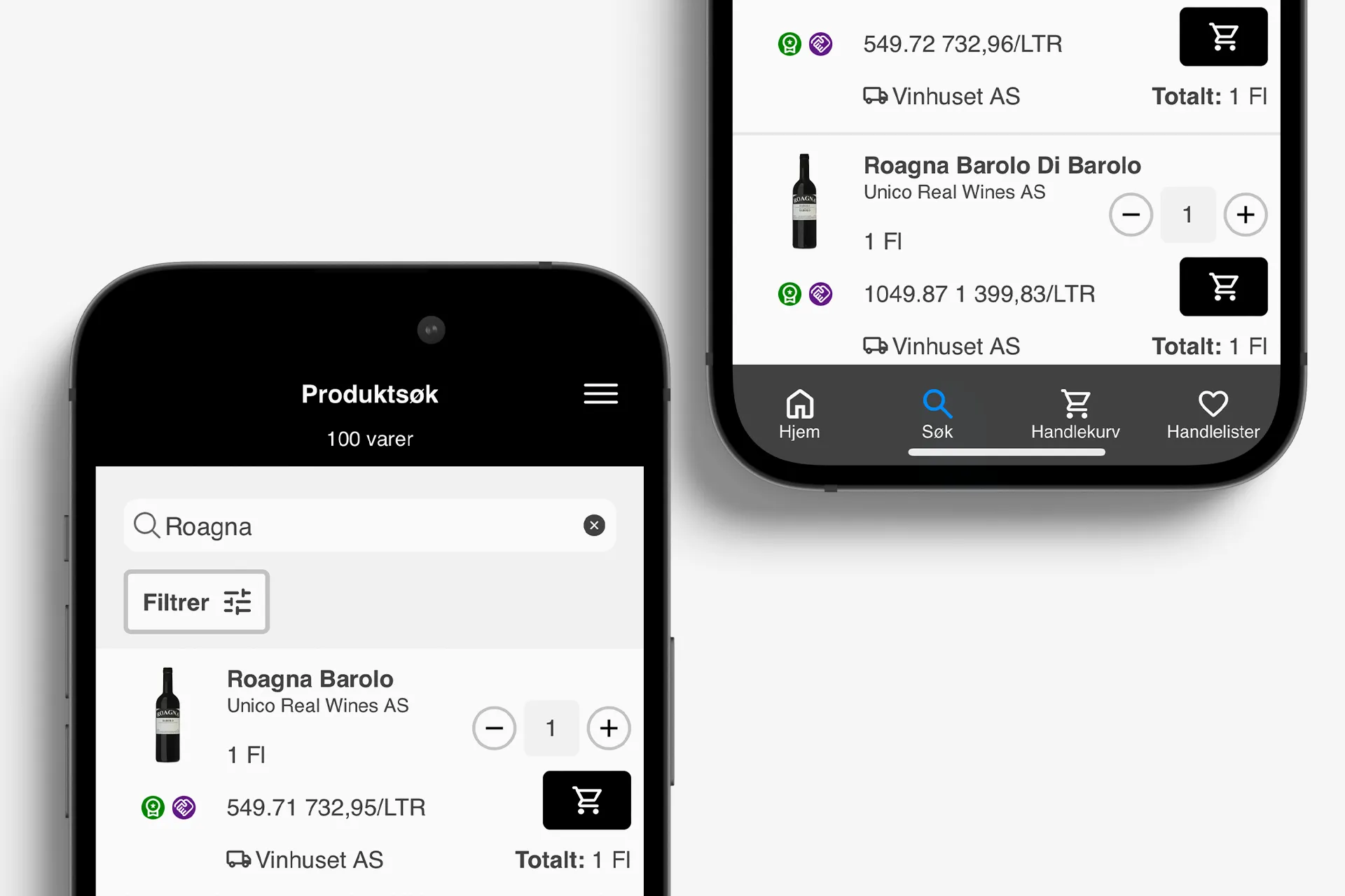 Buy at Nores plattform på mobil