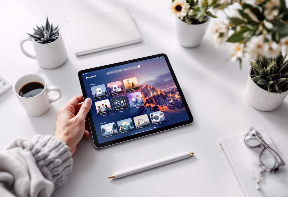 interactive lesson on tablet