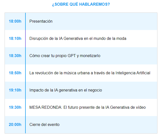 Agenda del IA Generative Day 2024