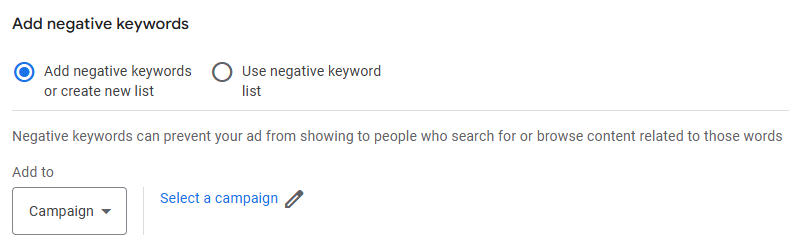 Add Negative Keywords to PMax campaigns (at campaign level)