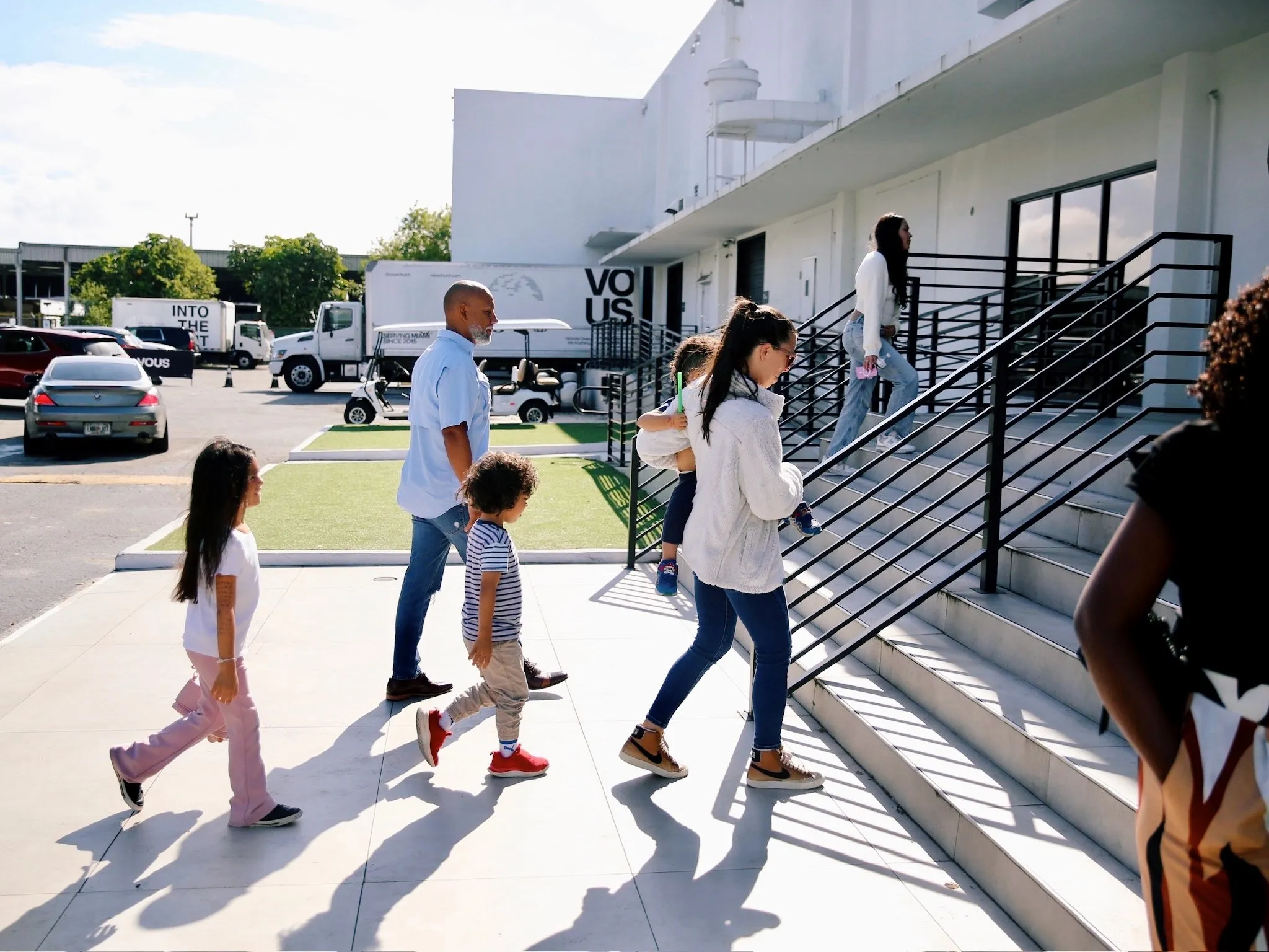 VOUS Church community arriving together on a Sunday