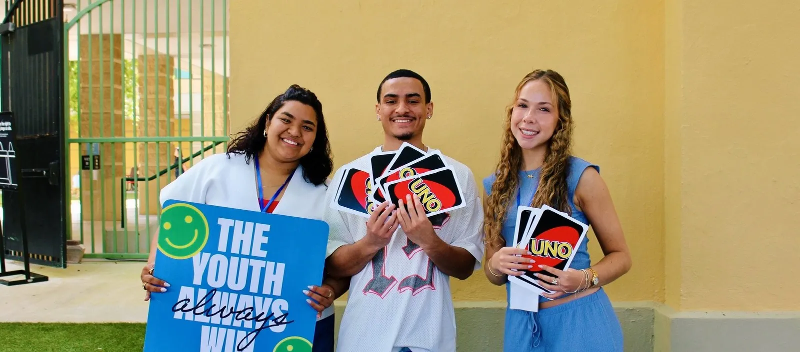 Crew leaders with games at a VOUS High Crew