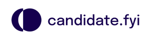candidate.fyi logo with stylized circular icon and text in dark blue.