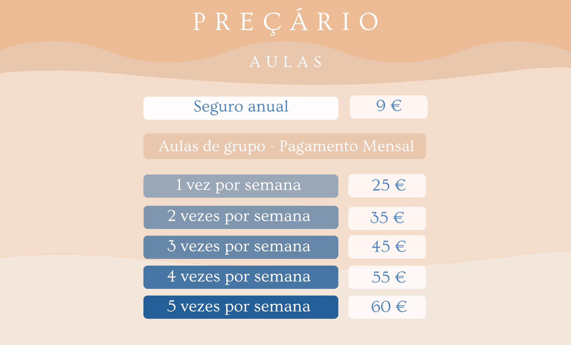 Preçario mensalidade aulas de yoga pilates e hipopressivo Felgueiras centro