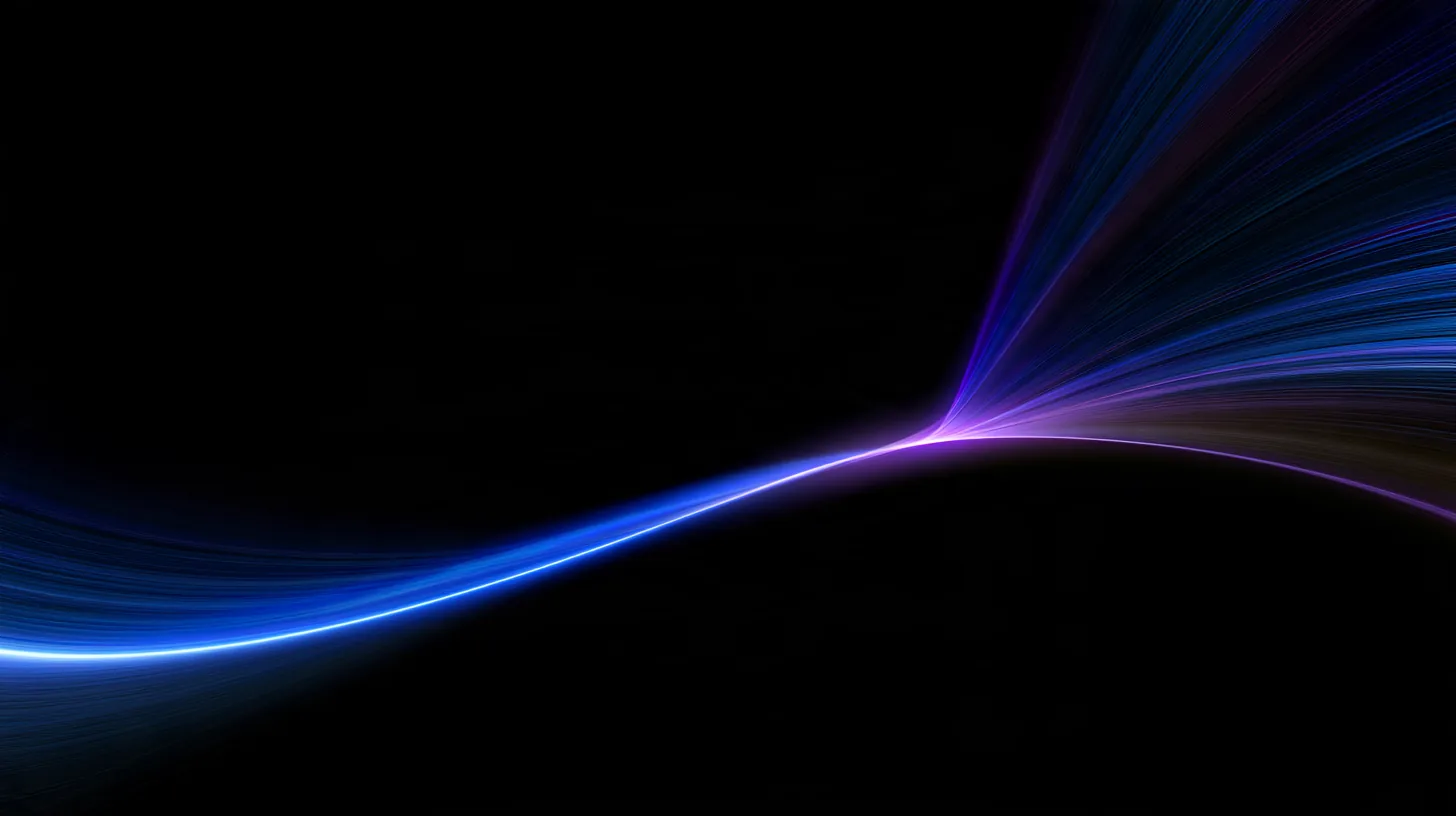 Abstract glowing pathway of light converging to a point — AI consulting