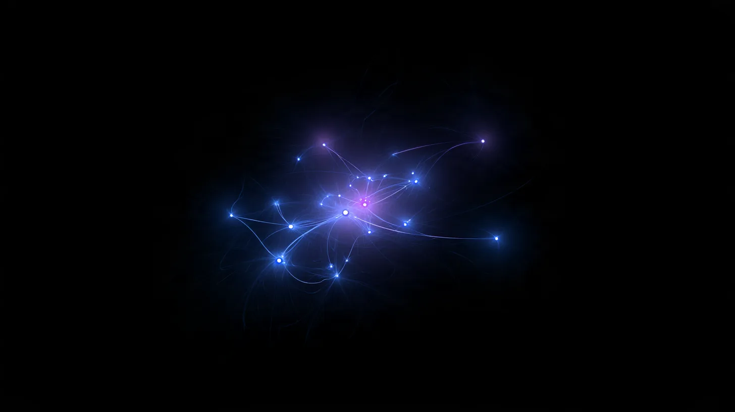 Abstract network of connected glowing nodes — staffing