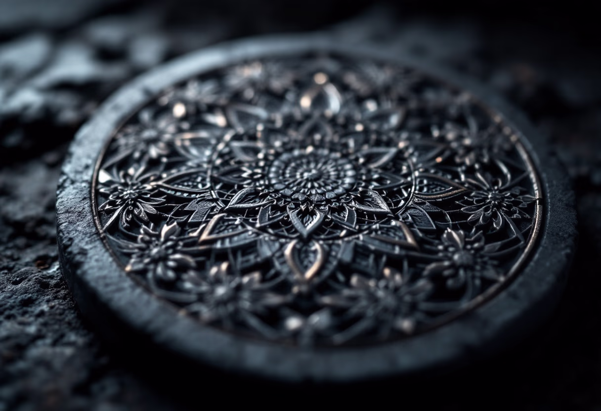 image of stone mandalas for decoration in a buddhist temple
