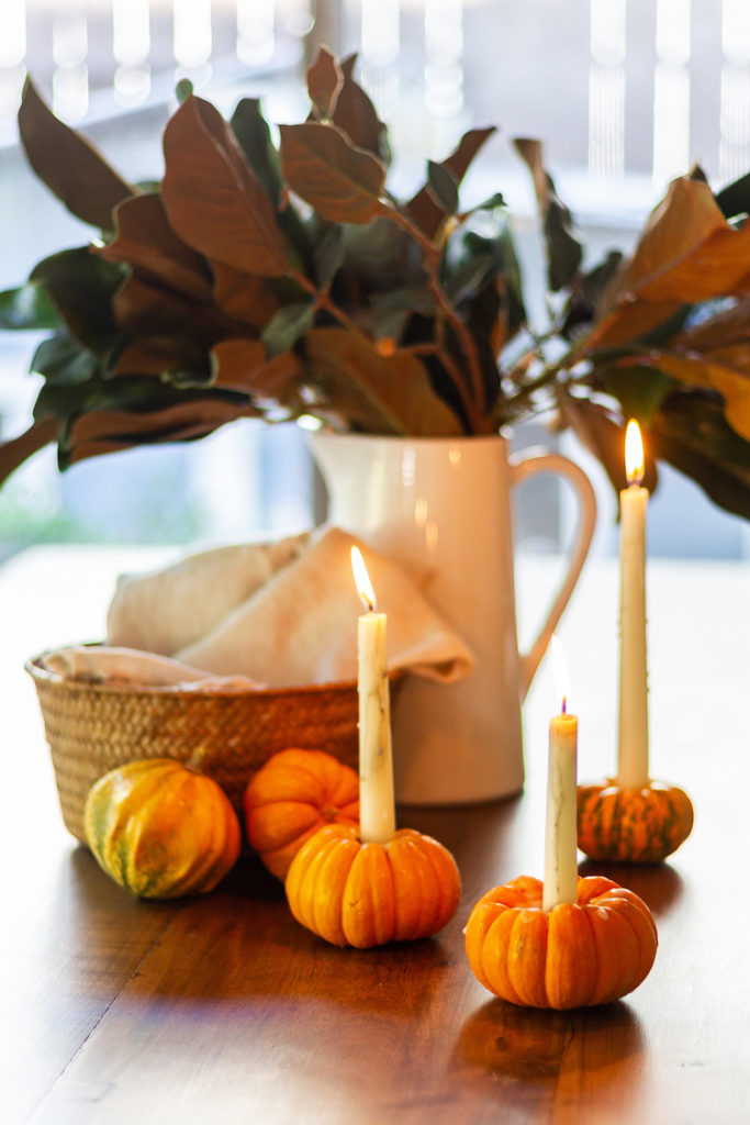 DIY Pumpkin Candle Holders
