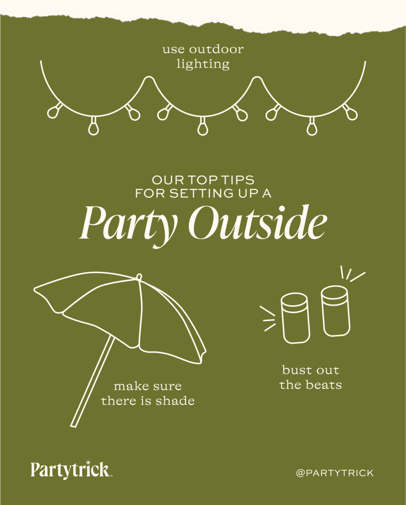 tips for setting up a party outside