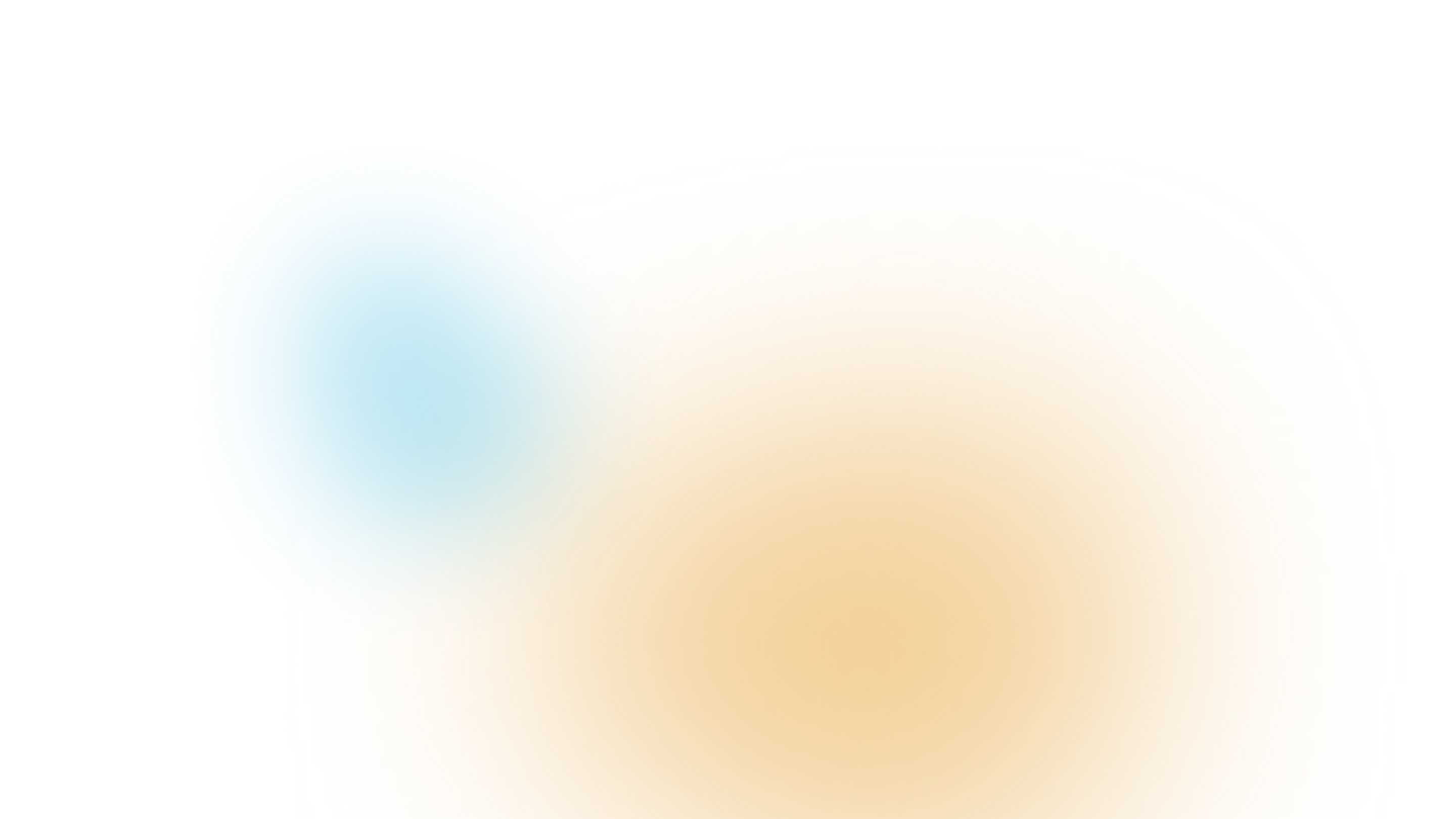 Abstract background with soft, blurred blue and orange circular gradients on a white backdrop.