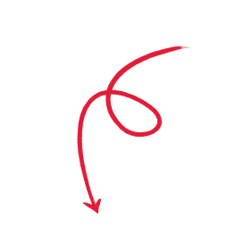 Red hand-drawn curved arrow pointing downward and to the left with a loop in the middle.