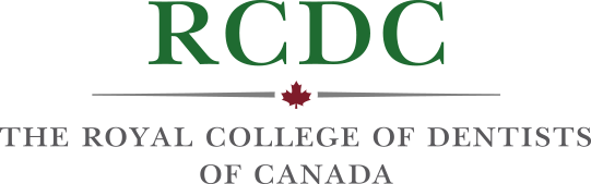 Logo of the Royal College of Dentists of Canada with text and a small red maple leaf.