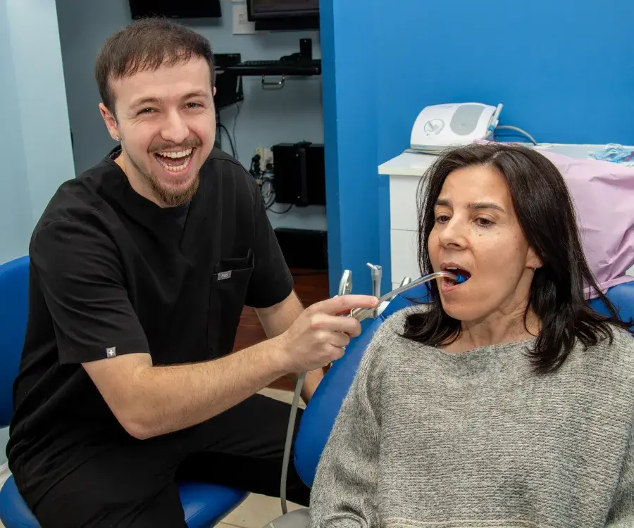 Patient getting dental care
