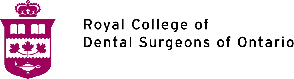 Logo of the Royal College of Dental Surgeons of Ontario, featuring a shield with maple leaves.