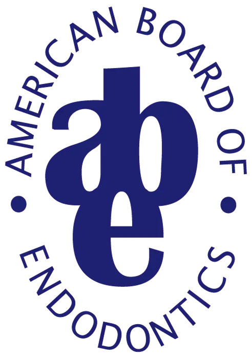Logo of the American Board of Endodontics featuring stylized initials "abe" in blue.