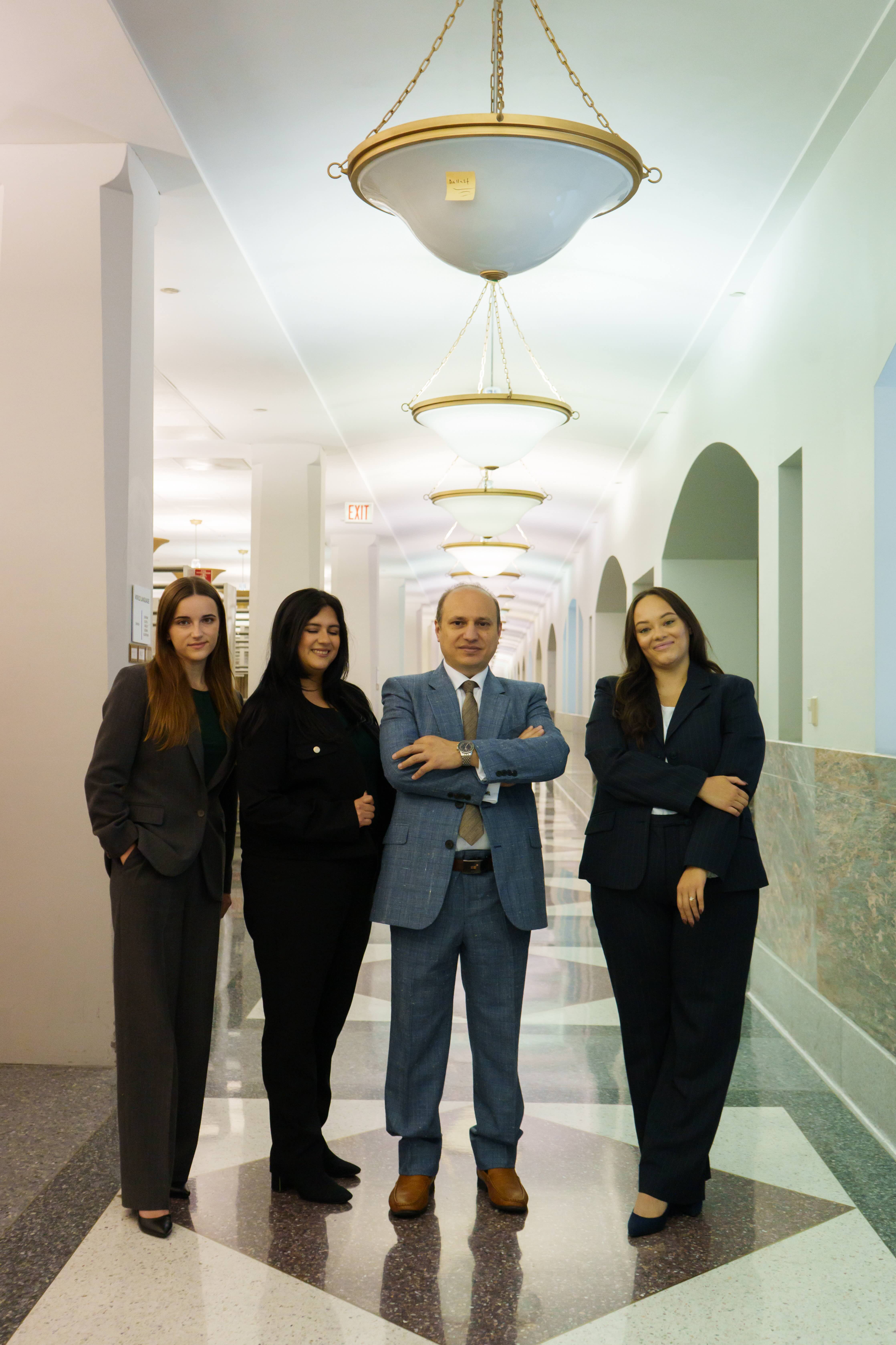 image of parents and staff discussing enrollment