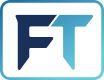 Stylized letters F and T in blue gradient inside a rounded rectangle border.