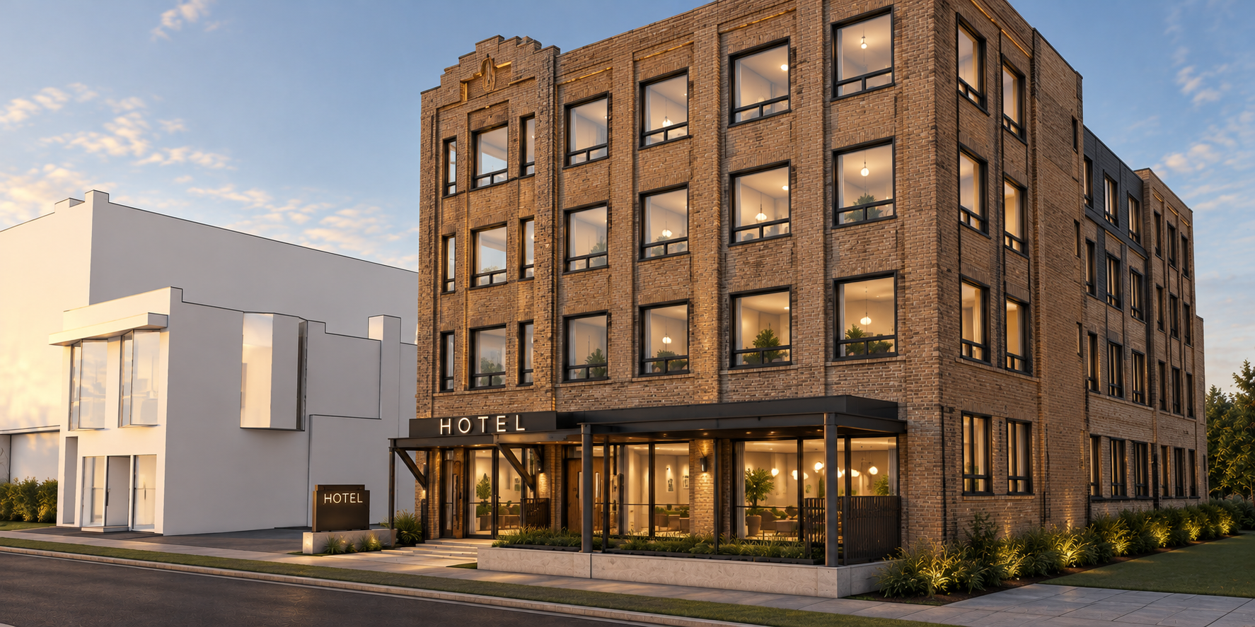 633 W Main Street hotel exterior rendering