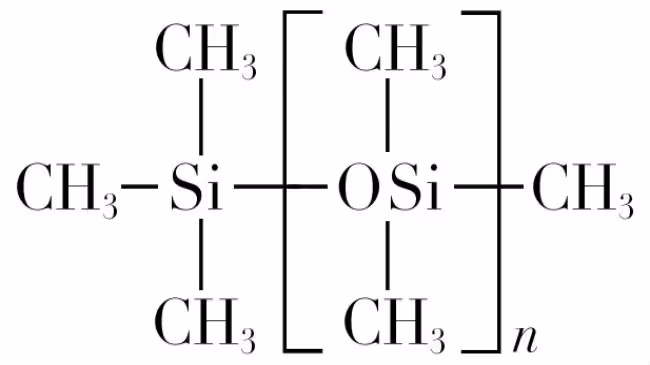 Chemical structure diagram of a silicone polymer compound