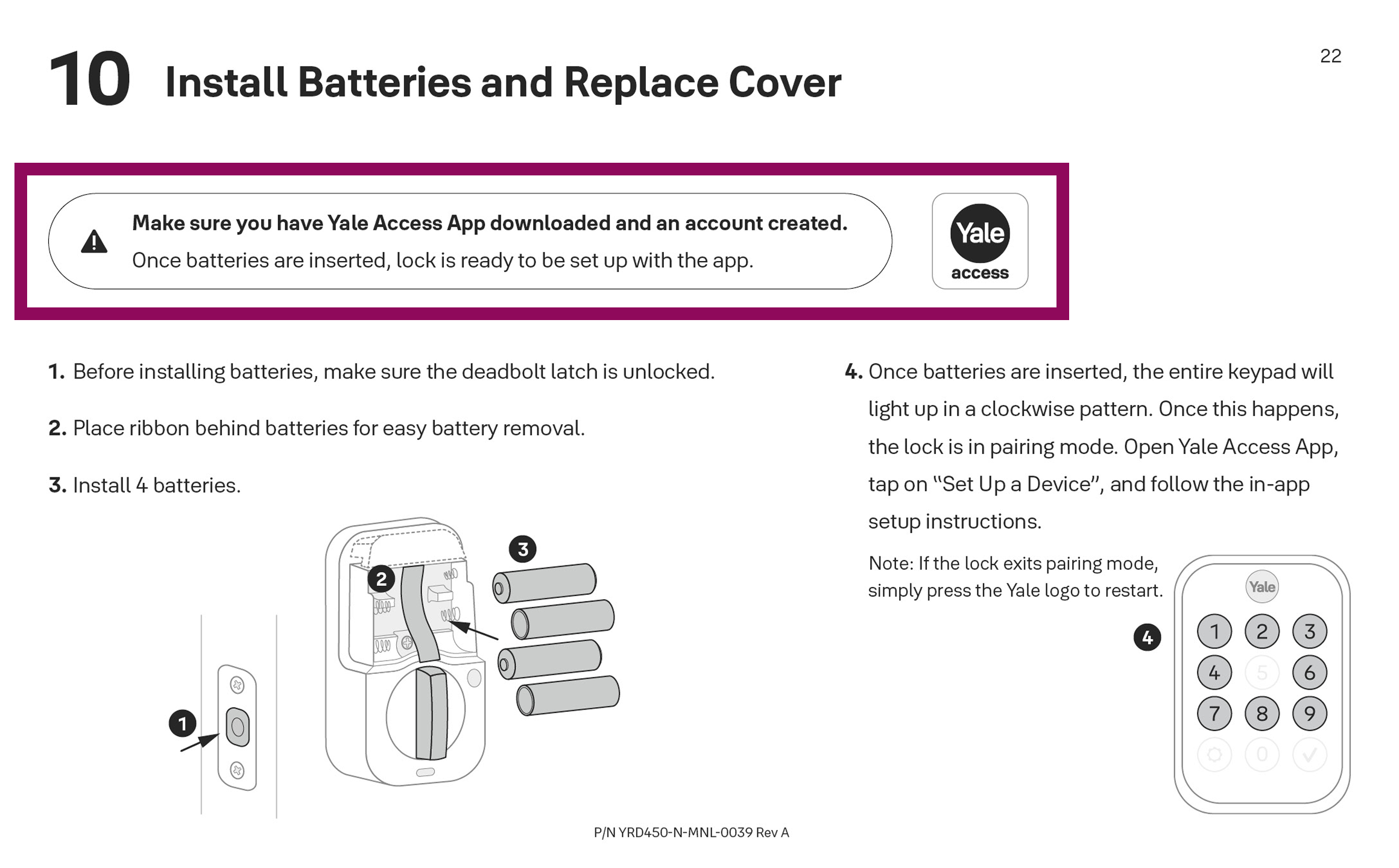 A sample page from the printed manual referencing the app