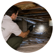 man using professional indoor air quality testing equipment
