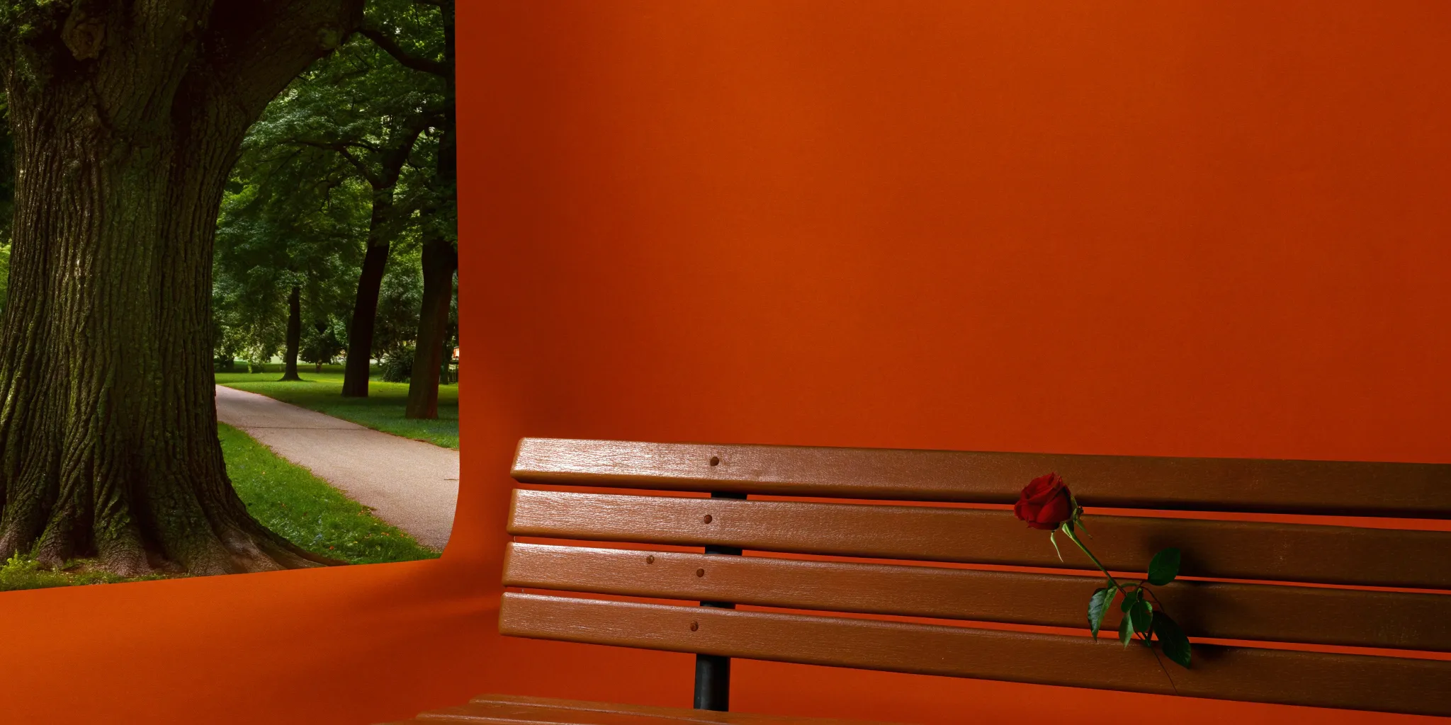 A rose on an empty Savannah park bench for a family needing a wrongful death attorney.
