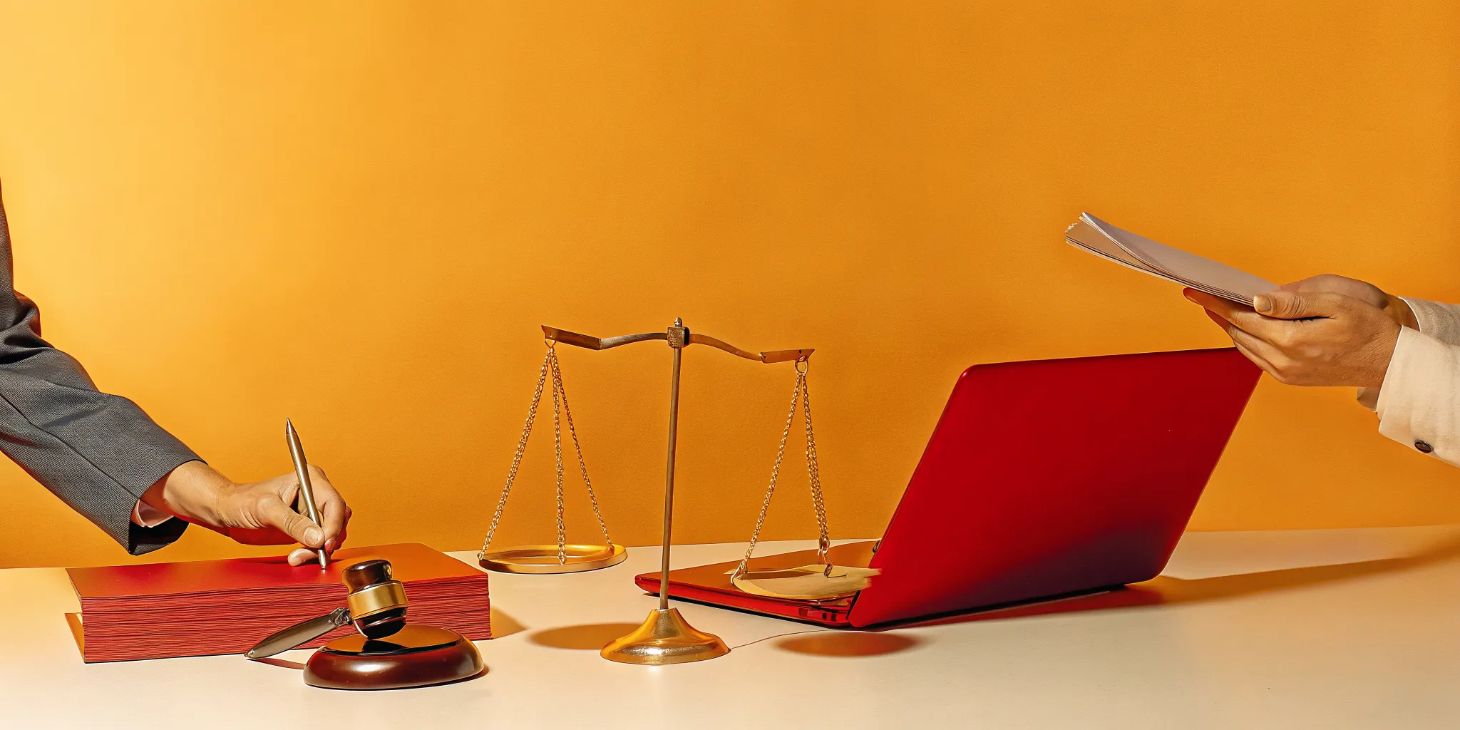 Scales of justice and a gavel on the desk of a medical negligence attorney.