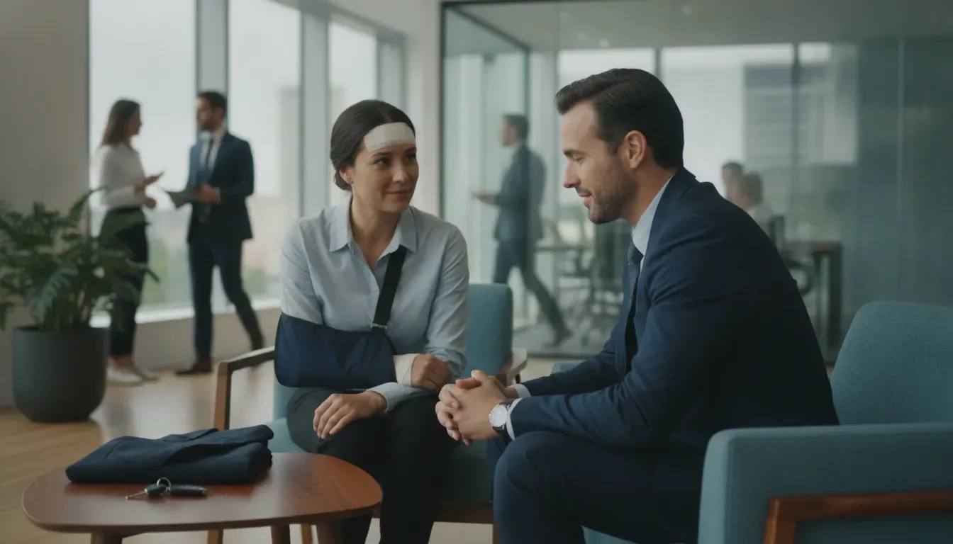 Injured Savannah driver discussing Georgia no-fault insurance questions with a personal injury attorney