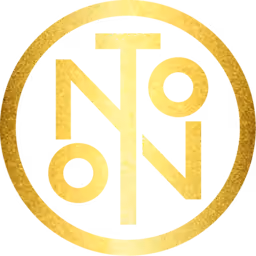Gold textured stylized letters forming the word NOTO within a gold circle.