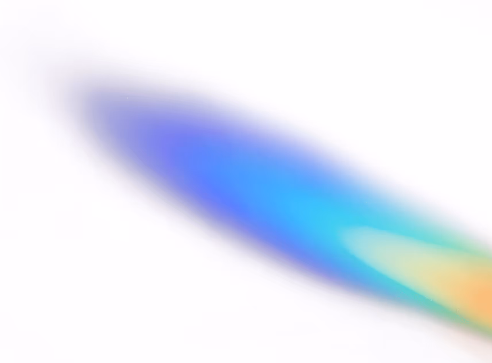 Soft gradient blend of blue, cyan, and orange colors on white background.