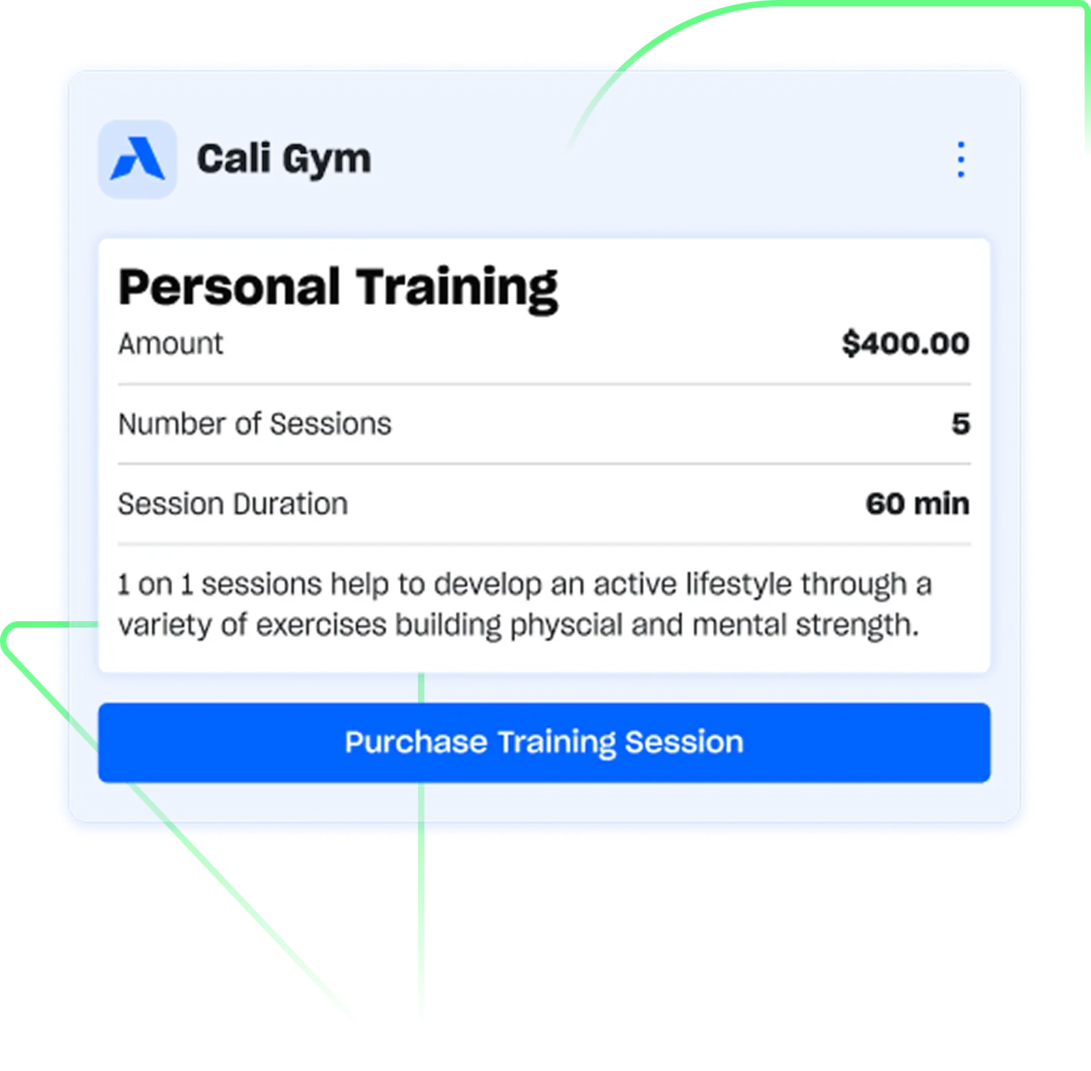 Purchasing Gym Session via PushPress Dashboard